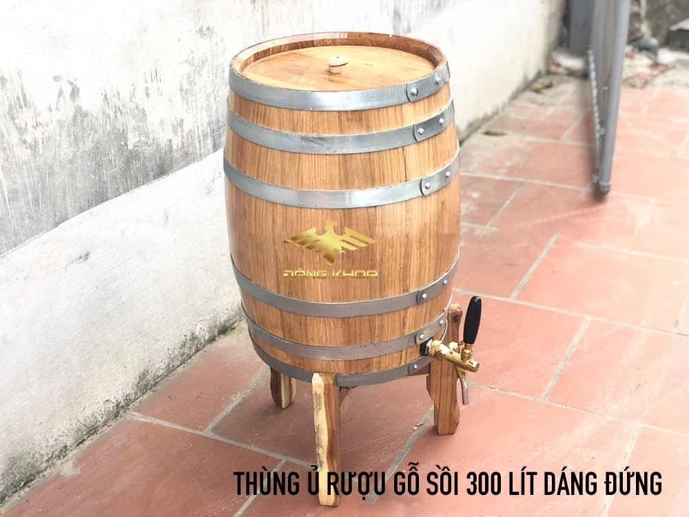 Thùng gỗ sồi 50 lít dáng đứng