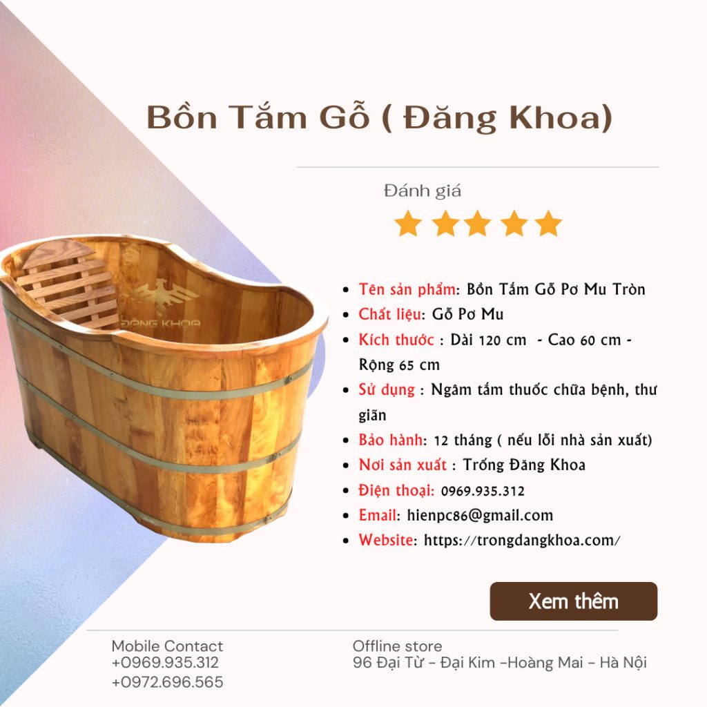 Top 5 mẫu bồn tắm gỗ đẹp 2023 